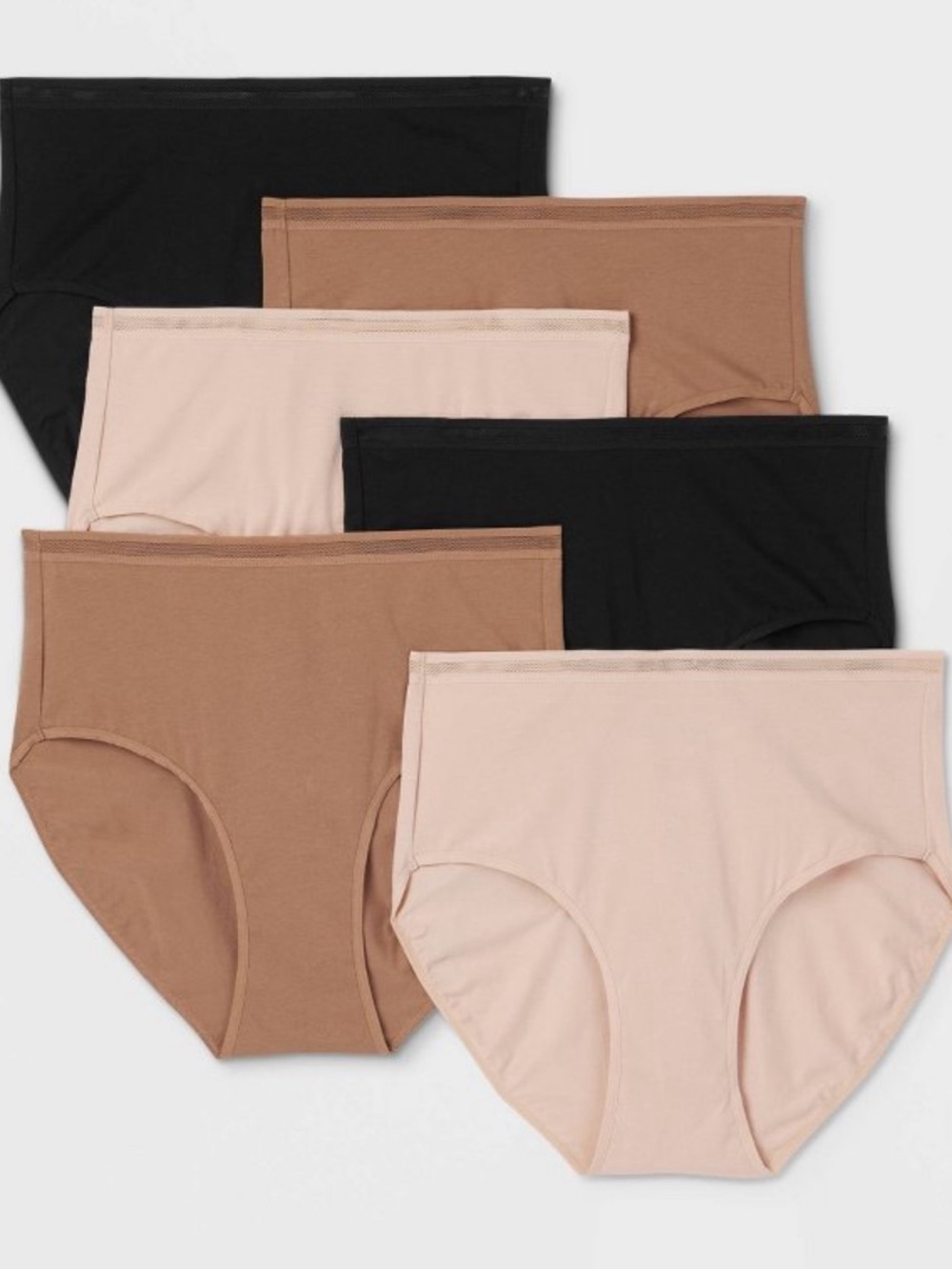 Auden Women's 6pk Cotton Stretch Briefs Underwear Size S